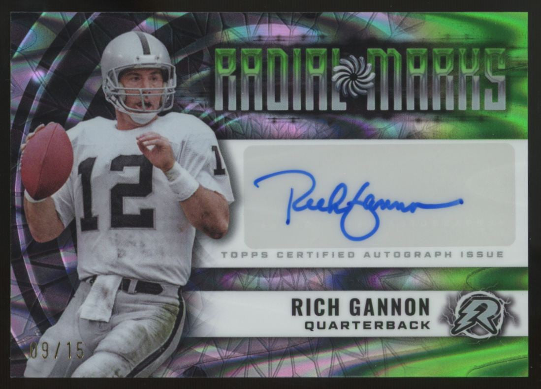 2024 Topps Resurgence Rich Gannon Radial Marks Lime Green Power Surge Auto /15