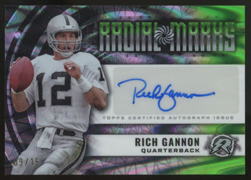 2024 Topps Resurgence Rich Gannon Radial Marks Lime Green Power Surge Auto /15