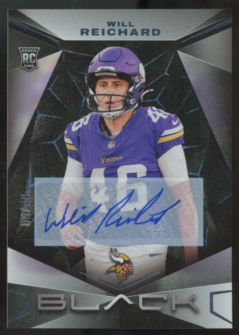 2024 Panini Black Will Reichard RC Sapphire Auto /50 #196