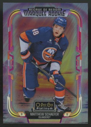 2025-26 O-Pee-Chee Platinum Matthew Schaefer RC Marquee Rookie Sunset #268