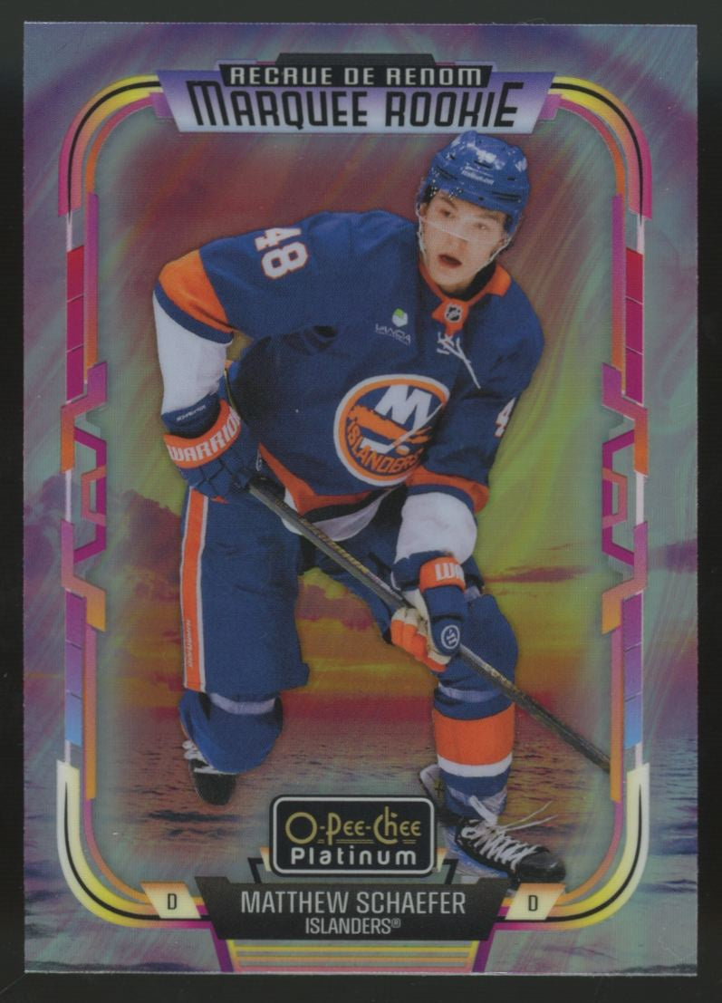 2025-26 O-Pee-Chee Platinum Matthew Schaefer RC Marquee Rookie Sunset #268