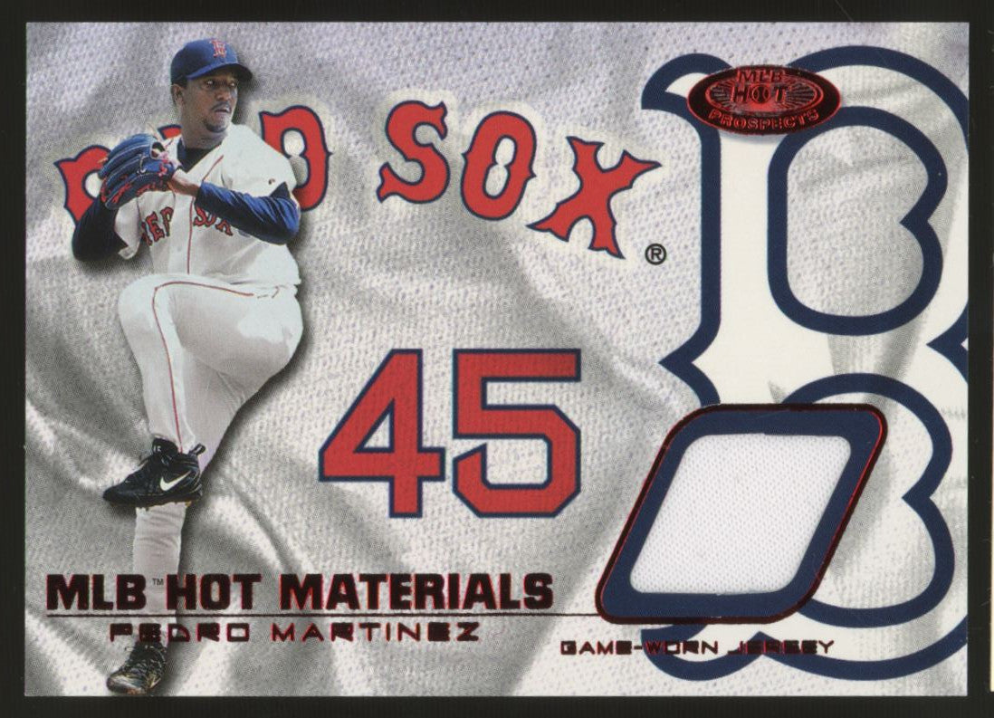 2002 Fleer Pedro Martinez MLB Hot Materials Patch Red /50 #HM-PM