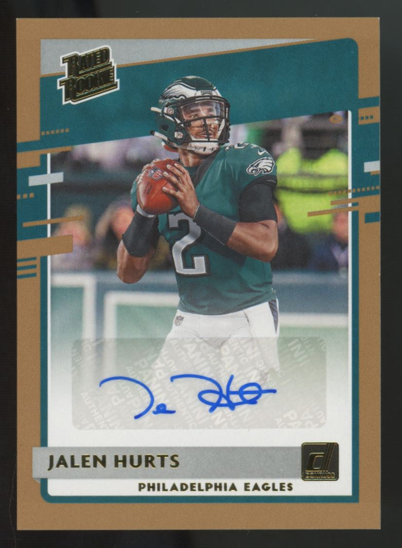 2020 Panini Donruss Jalen Hurts RC Rated Rookie Bronze Auto #314