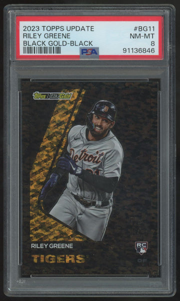 2023 Topps Update BlackGold Riley Greene RC Black /299 #BG11 PSA 8