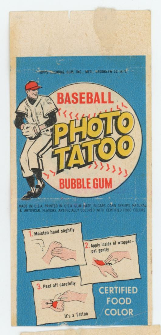 1964 Topps Baseball Photo Tattoos Mickey Mantle