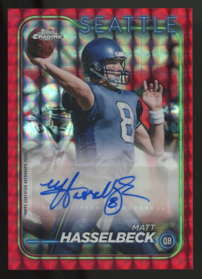 2024 Topps Chrome Matt Hasselbeck Legends Red Geometric Auto /5 #CLA-MH