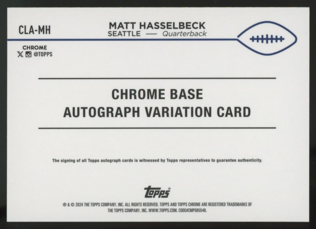 2024 Topps Chrome Matt Hasselbeck Legends Red Geometric Auto /5 #CLA-MH