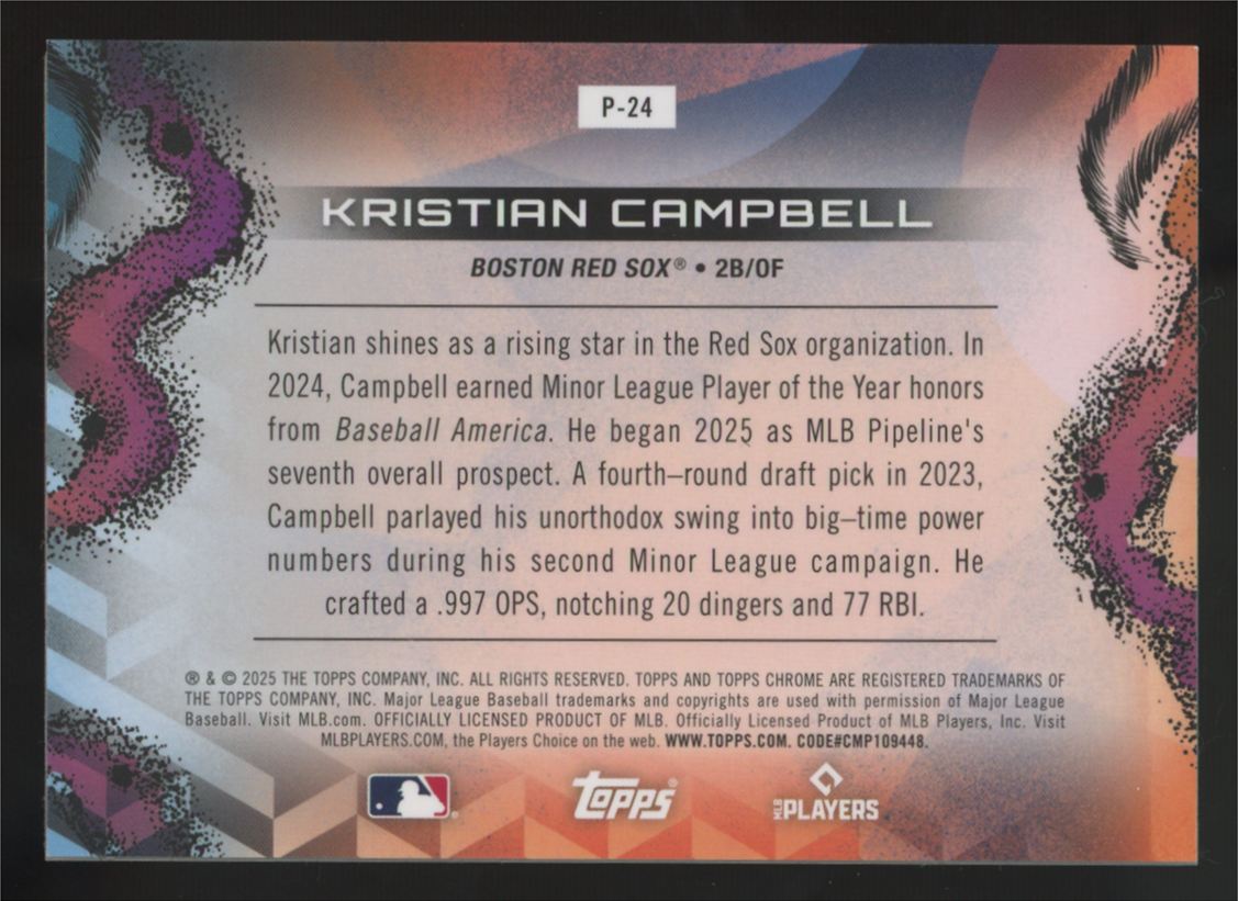 2025 Topps Cosmic Chrome Kristian Campbell Planetarium SSP #P-24