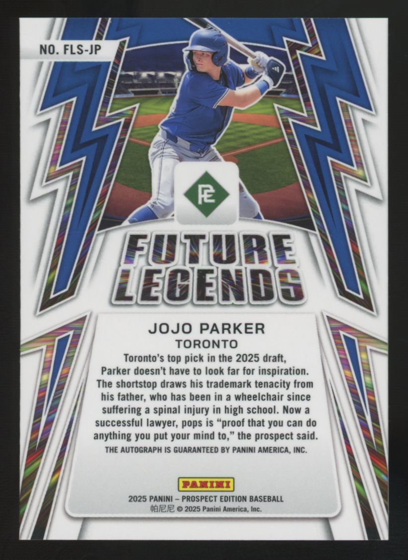 2025 Prospect Edition JoJo Parker Future Legends Auto #FLS-JP