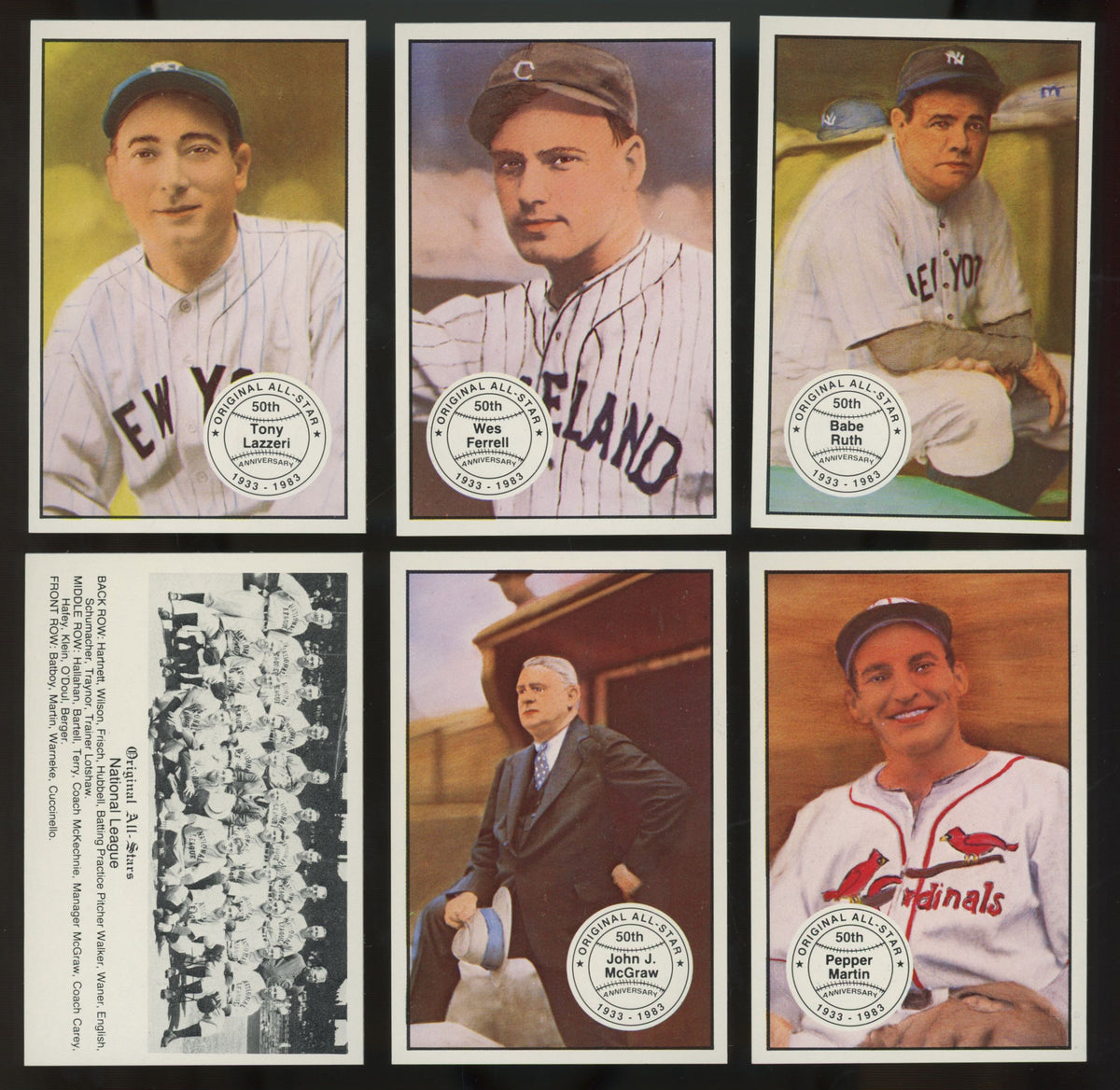 1983 Big League Collectibles Original All Star Baseball Complete Set (40/40) "A"
