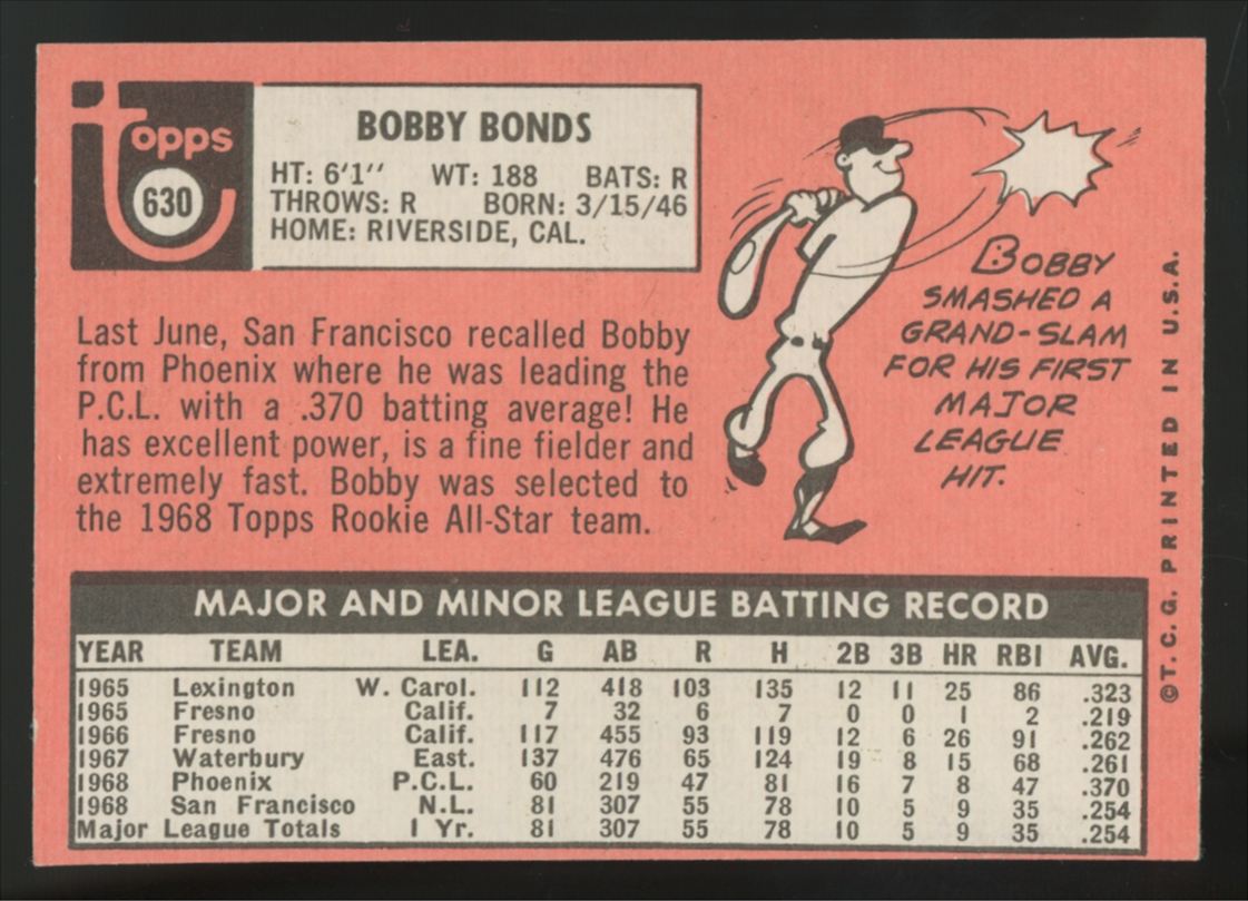 1969 Topps Bobby Bonds #630 EX/MT