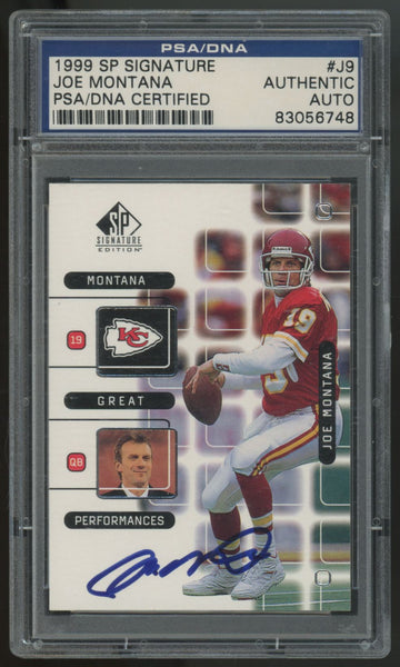1999 SP Signature Joe Montana Signed Auto PSA/DNA Certified Authentic #J9