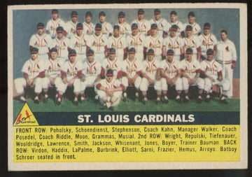 1956 Topps St. Louis Cardinals Team #134 EX