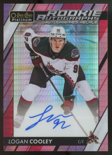 2023-24 O-Pee-Chee Platinum Logan Cooley RC Recrue Red Prism Auto /30 #R-CO