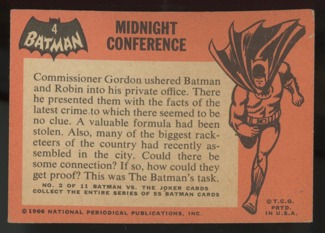 1966 Topps Batman Midnight Conference #4 VG-VG/EX