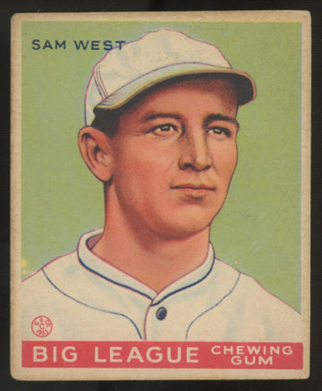 1933 Goudey Sam West #166 VG/EX