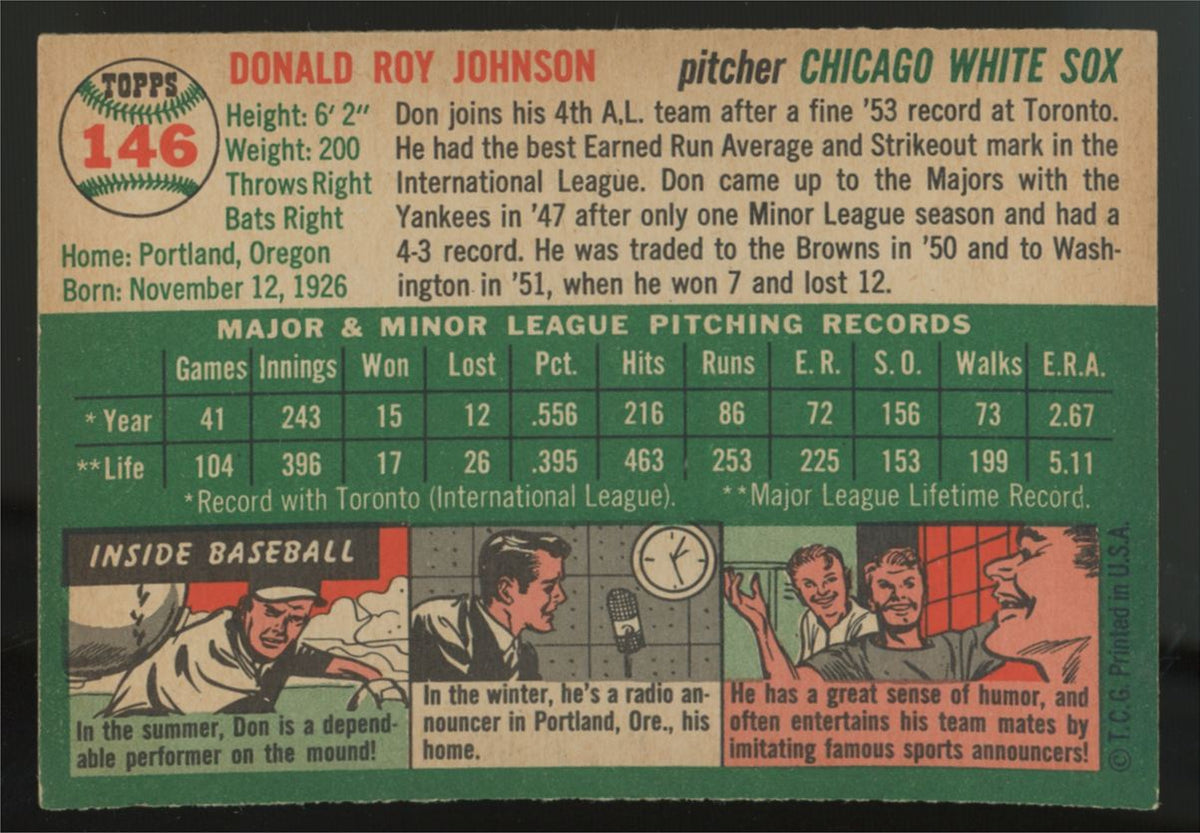 1954 Topps Don Johnson #146 NM