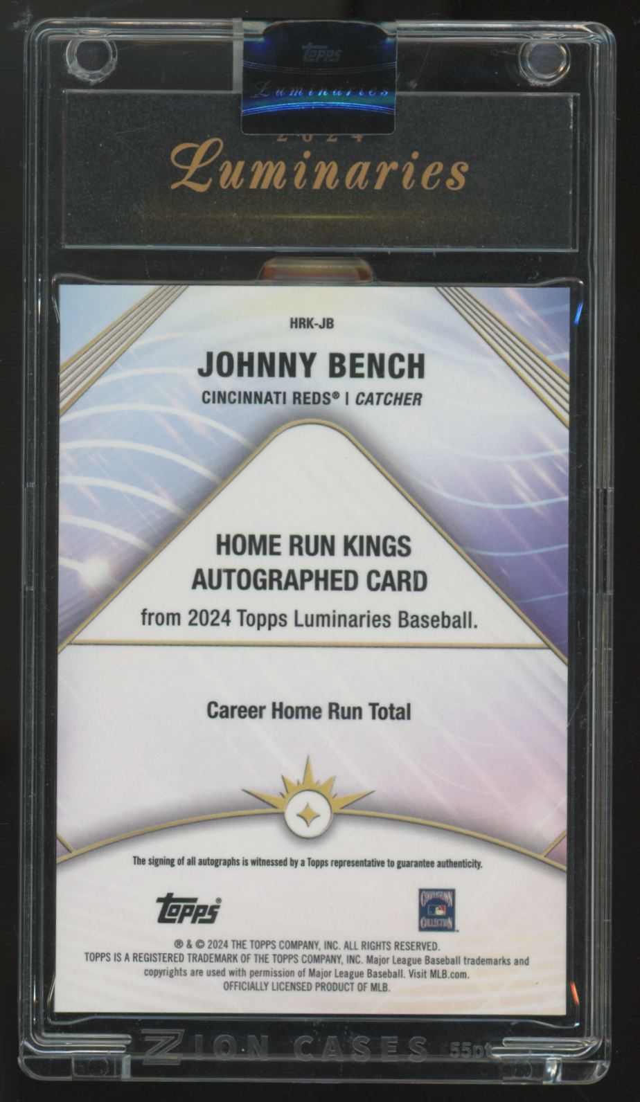 2024 Topps Luminaries Johnny Bench Home Run Kings Auto /20 #HRK-JB