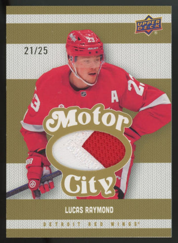 2025-26 UD Red Wings Centennial Lucas Raymond Motor City Premium Patch /25