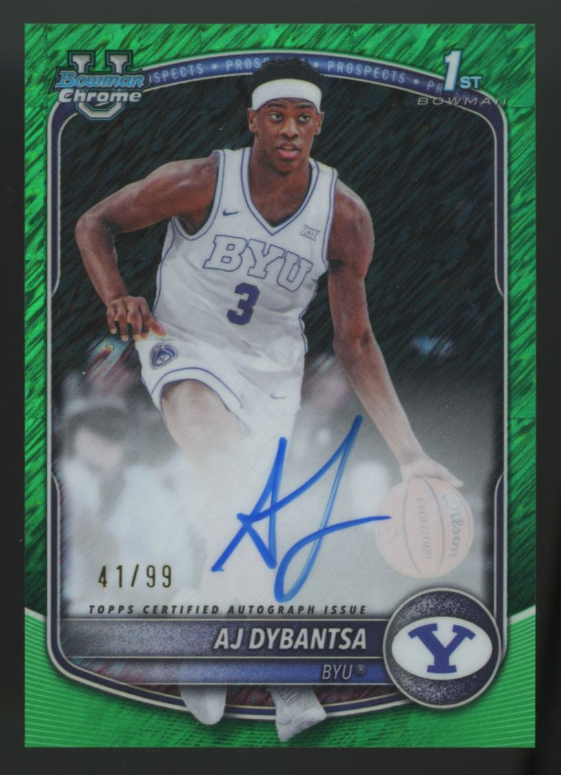 2025-26 Bowman Chrome AJ Dybantsa 1st Green Shimmer Prospect Auto /99 #CPA-AD