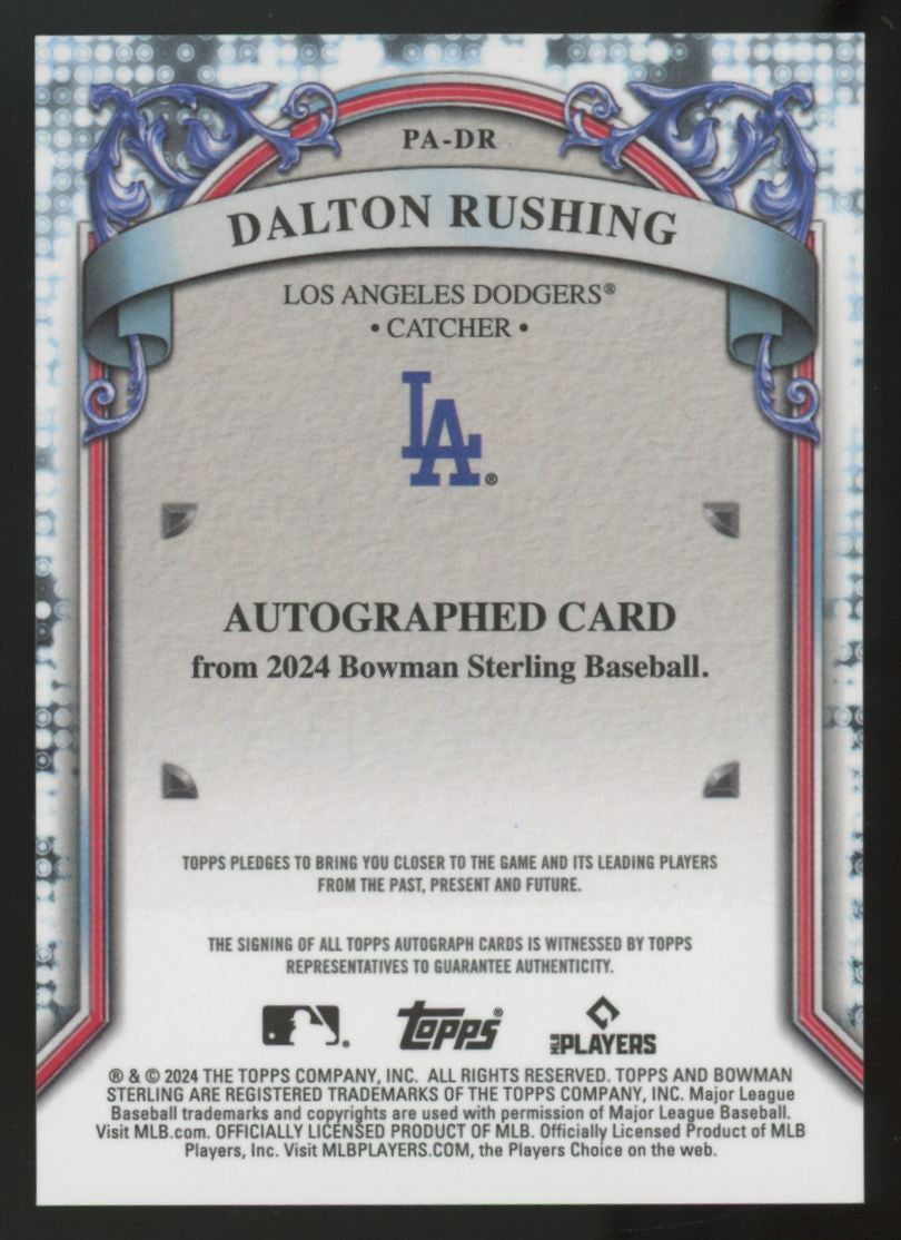 2024 Topps Bowman Sterling Dalton Rushing Prospect Auto #PA-DR
