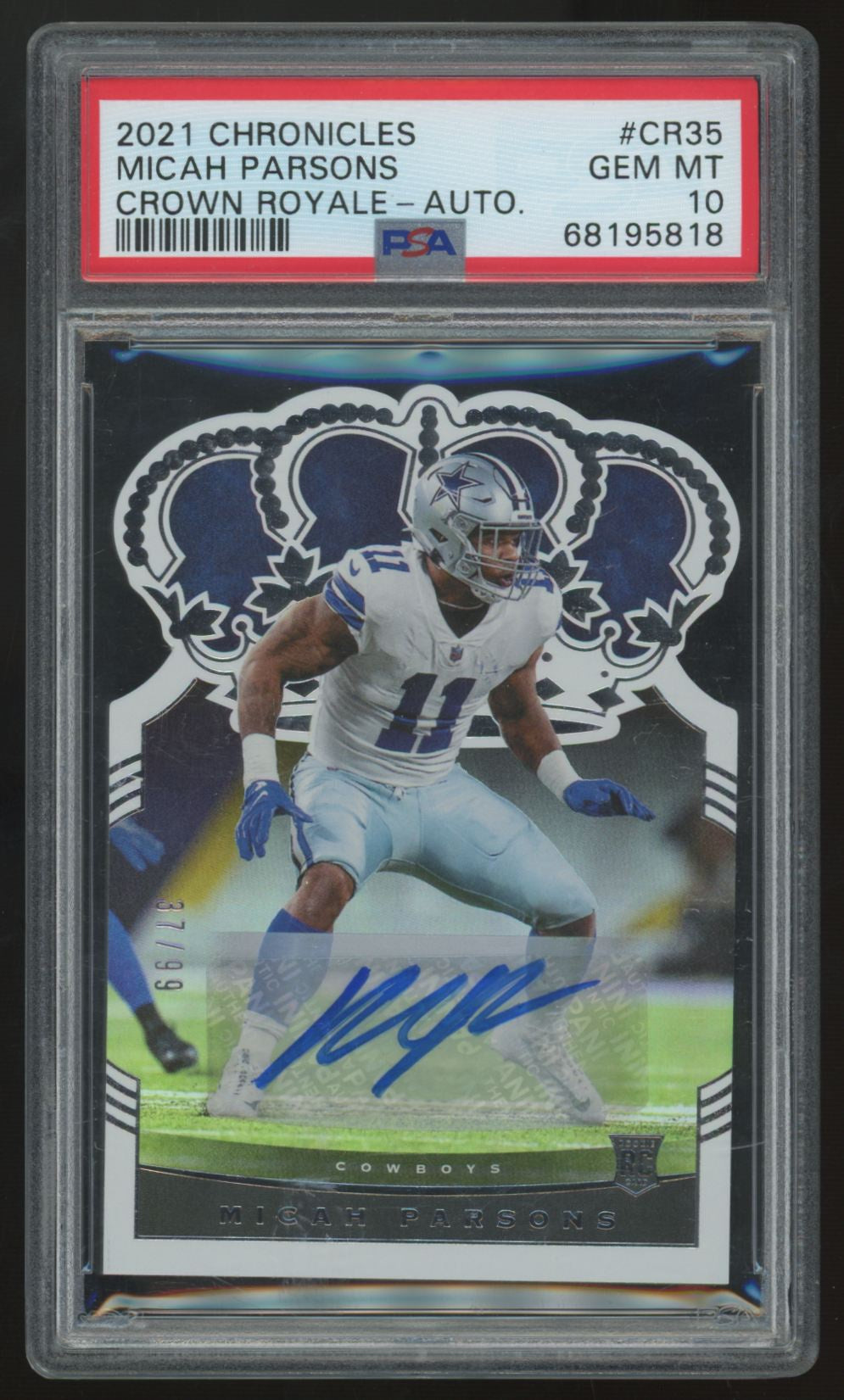 2021 Chronicles Crown Royale Micah Parsons RC Auto /99 #CR-35 PSA 10