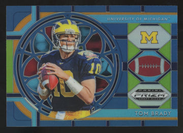 2019 Panini Prizm Draft Tom Brady Blue Stained Glass #100