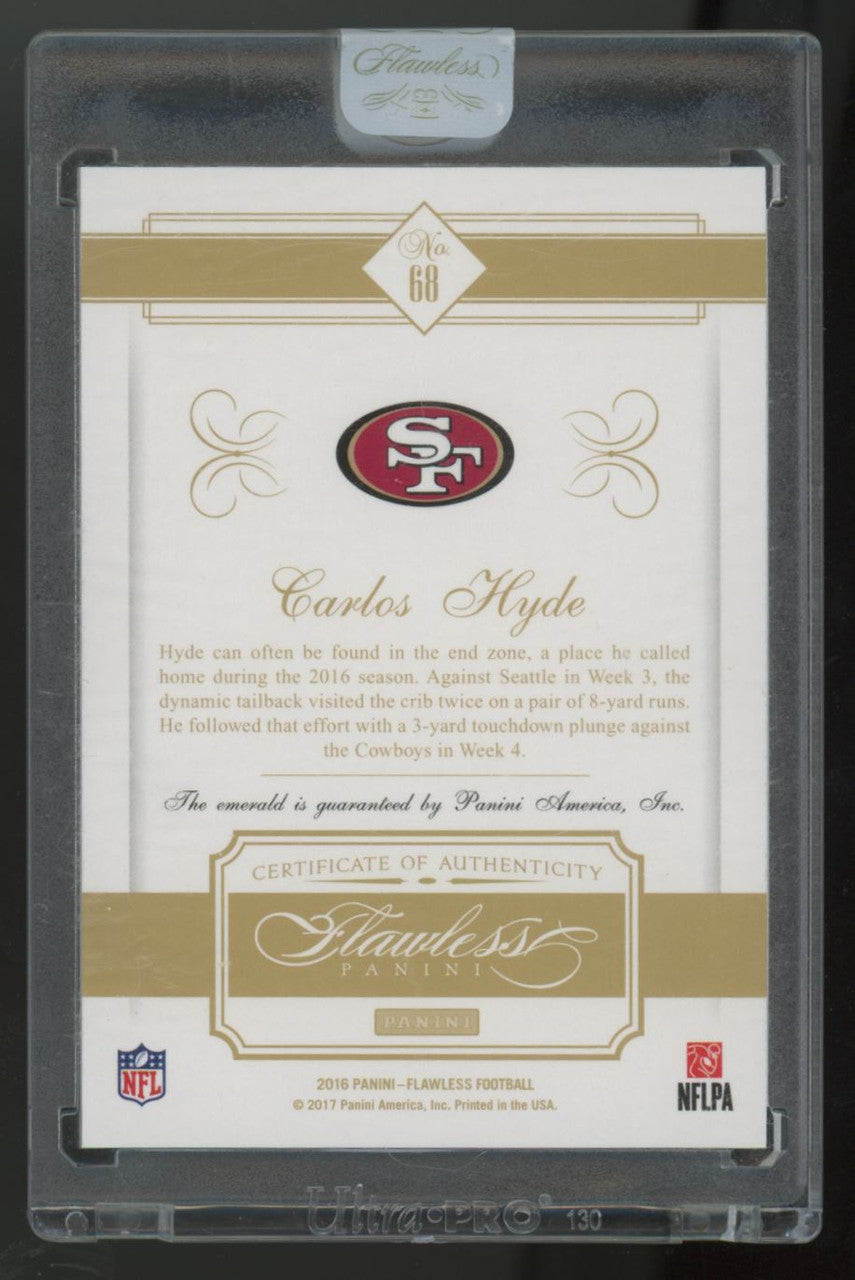 2016 Panini Flawless Carlos Hyde Emerald /5 #68