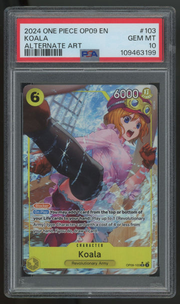 2024 One Piece Koala OP09 Alt Art #103 PSA 10