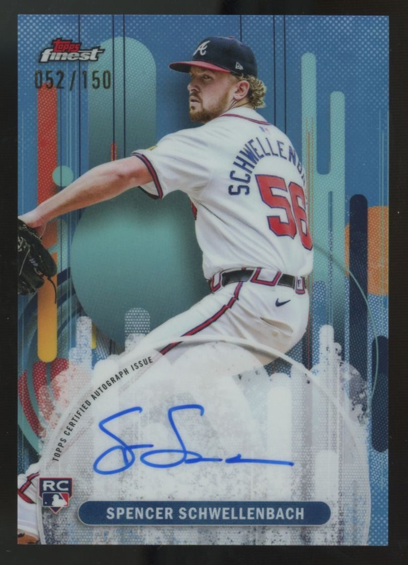 2025 Topps Finest Spencer Schwellenbach RC Sky Blue Auto Refractor /150 #FA-SSC