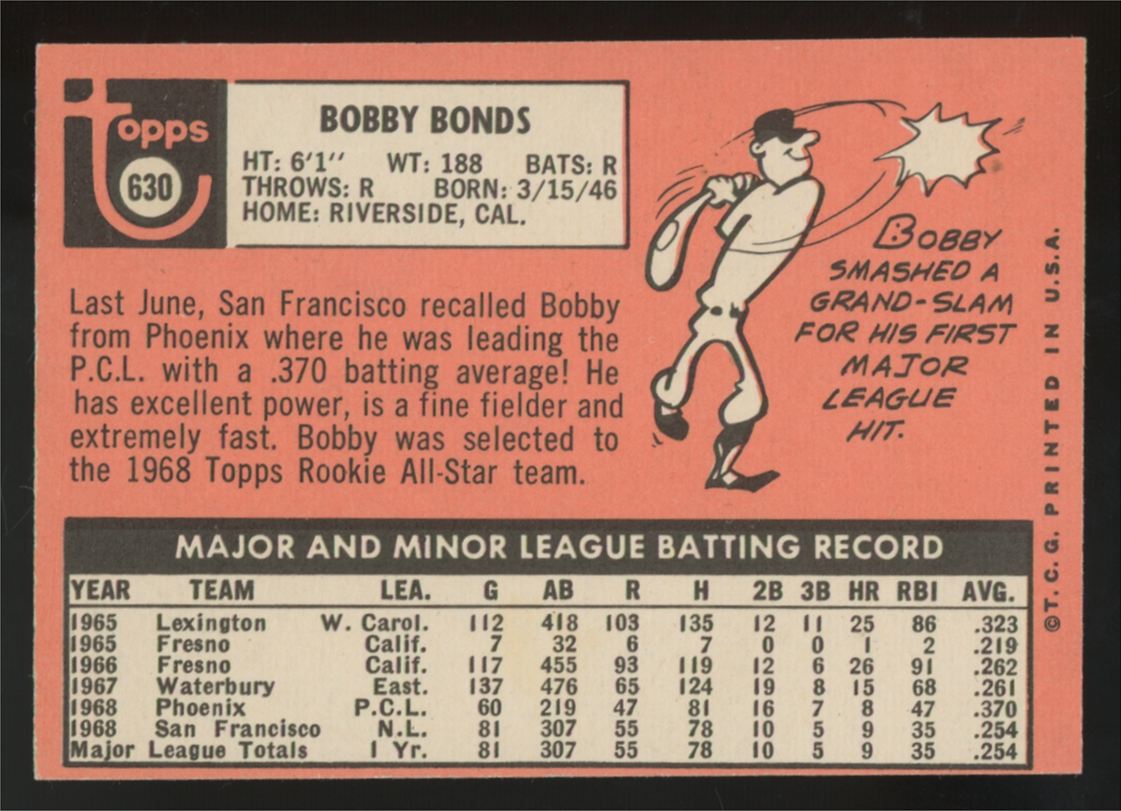 1969 Topps Bobby Bonds #630 NM