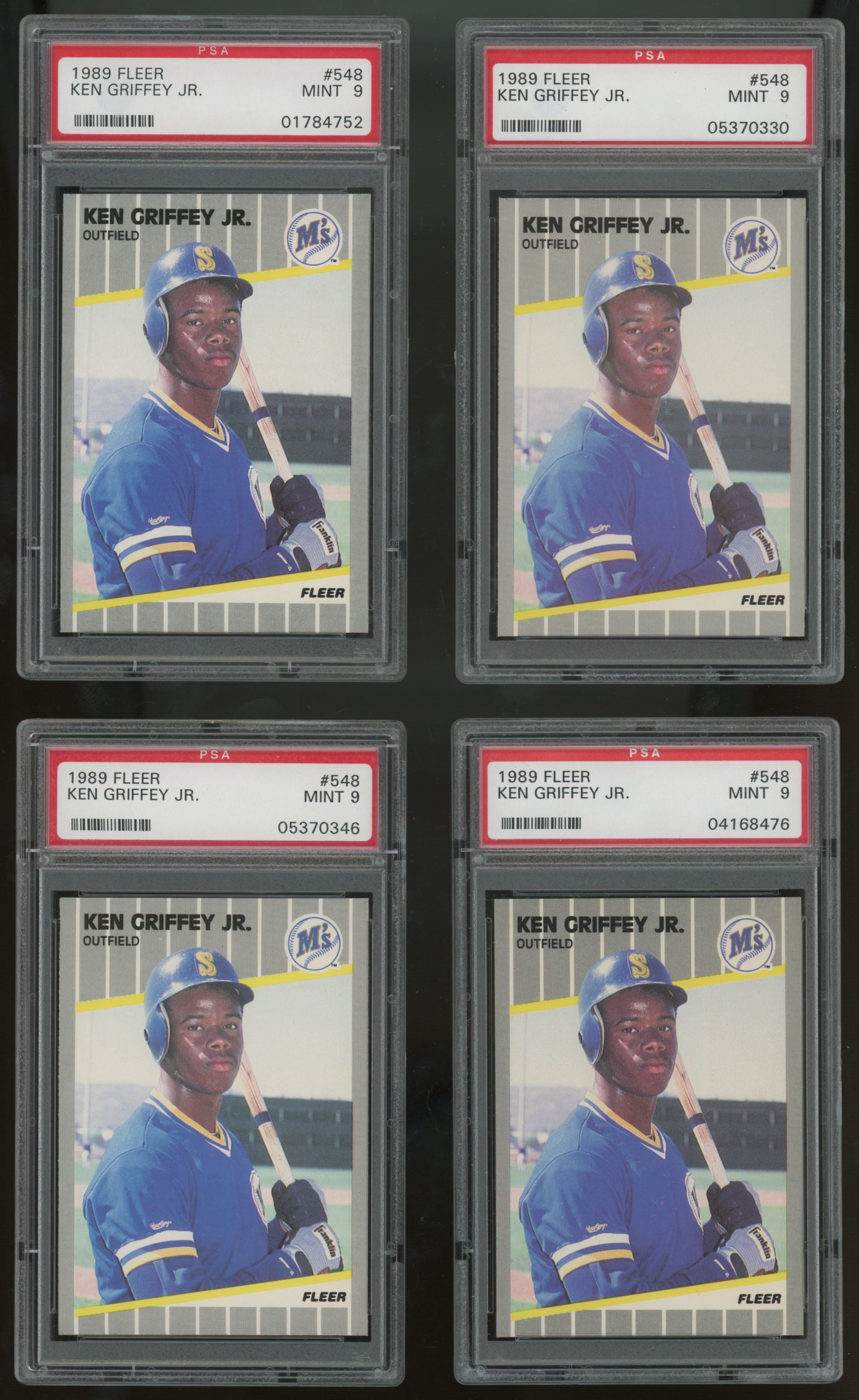1989 Fleer Ken Griffey Jr. RC #548 PSA 9 Lot Of 10 "C"