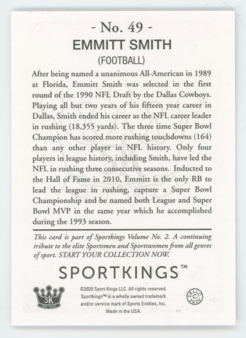 2020 Sport Kings Gum Emmitt Smith Catch 22 #49