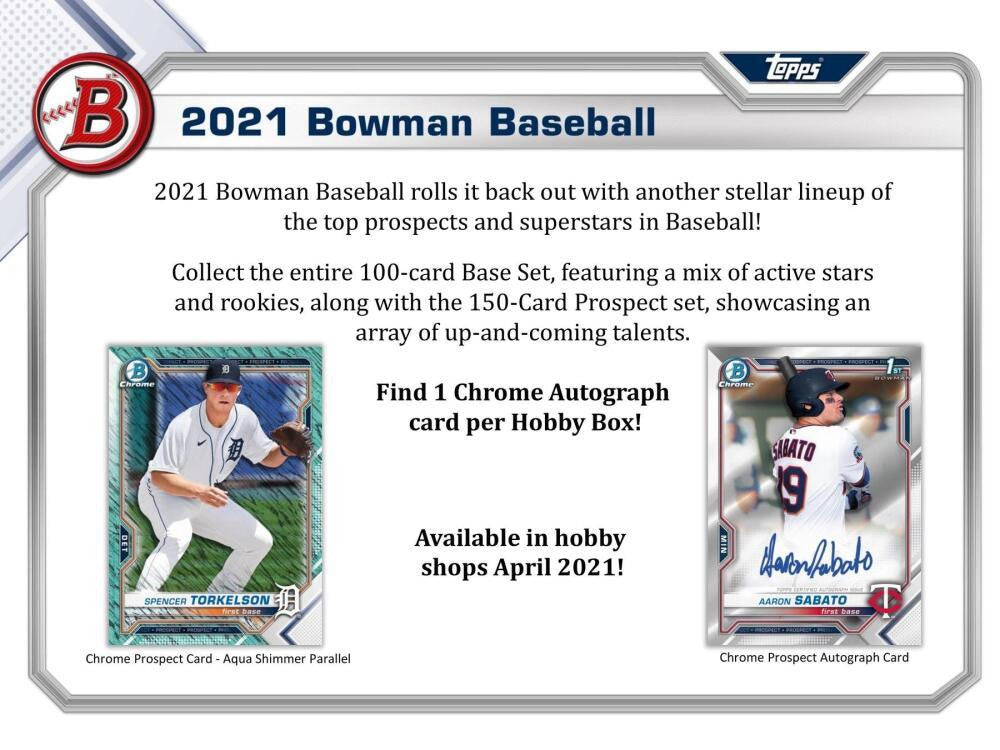 2021 Bowman Baseball Hobby Box