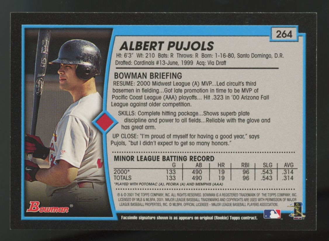 2001 Bowman Albert Pujols RC #264