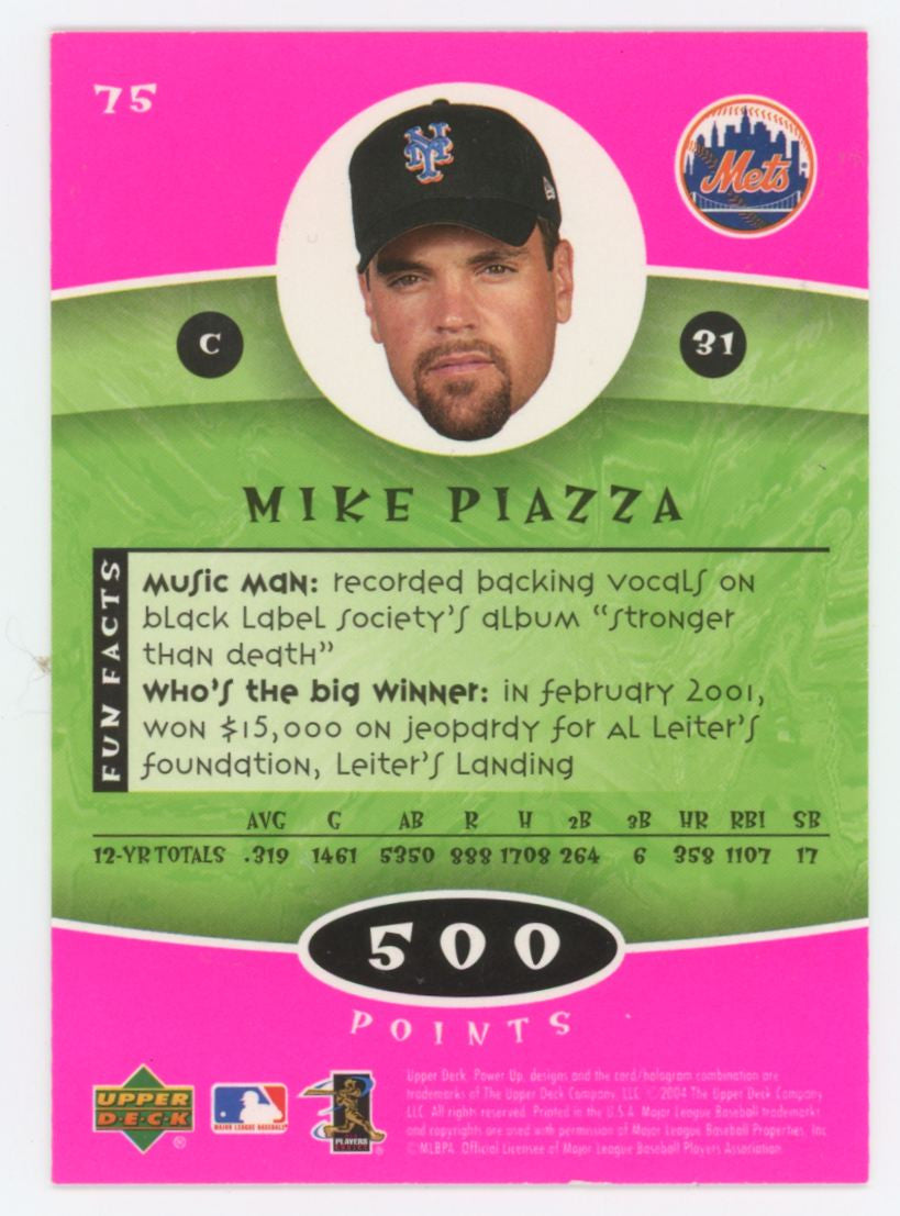 2004 Upper Deck Power Up Mike Piazza Pink 500 Points #75