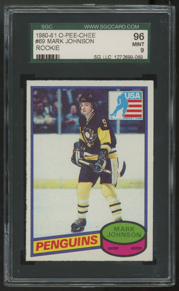 1980-81 O-Pee-Chee Mark Johnson RC #69 SGC 9