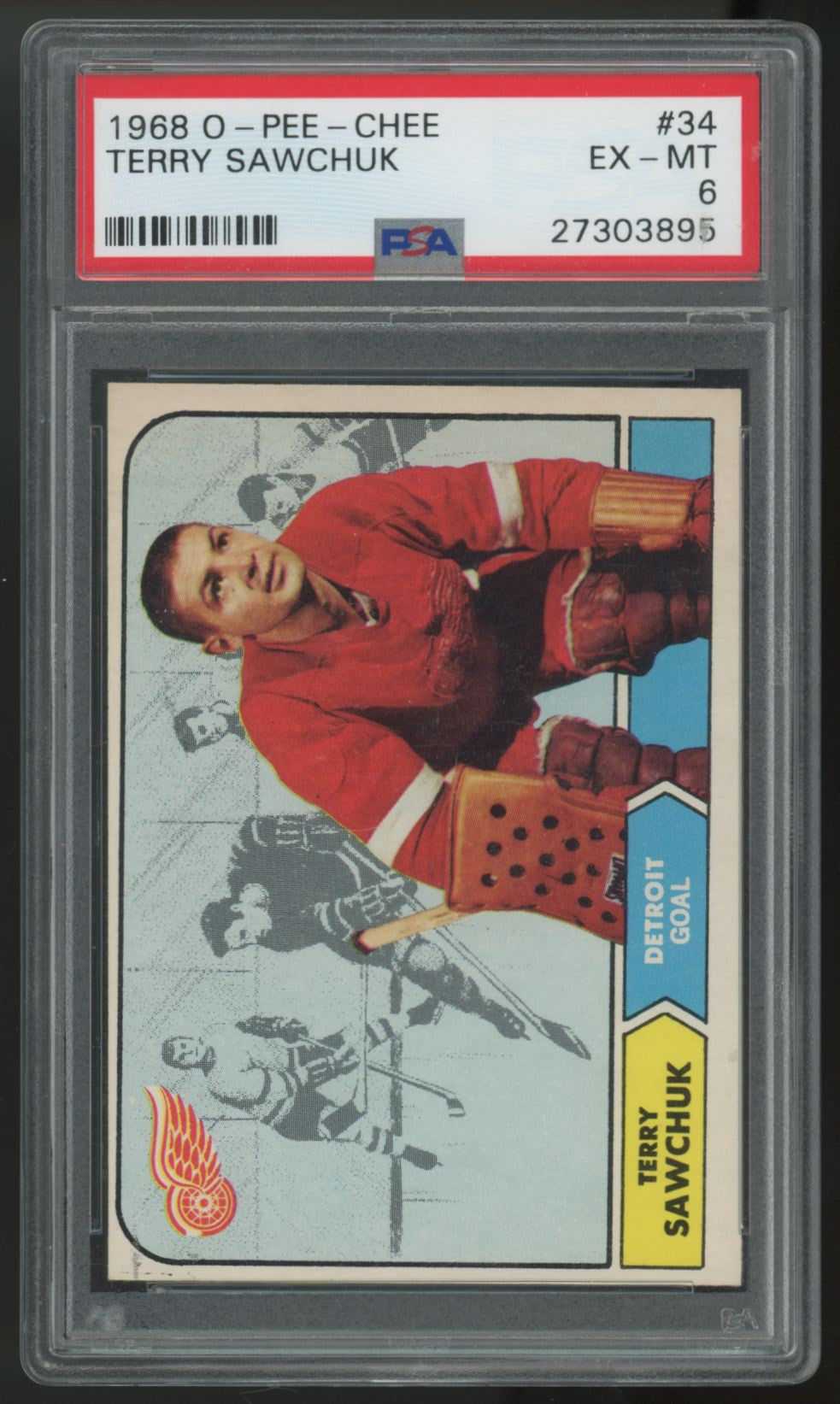 1968-69 O-Pee-Chee Terry Sawchuk #34 PSA 6