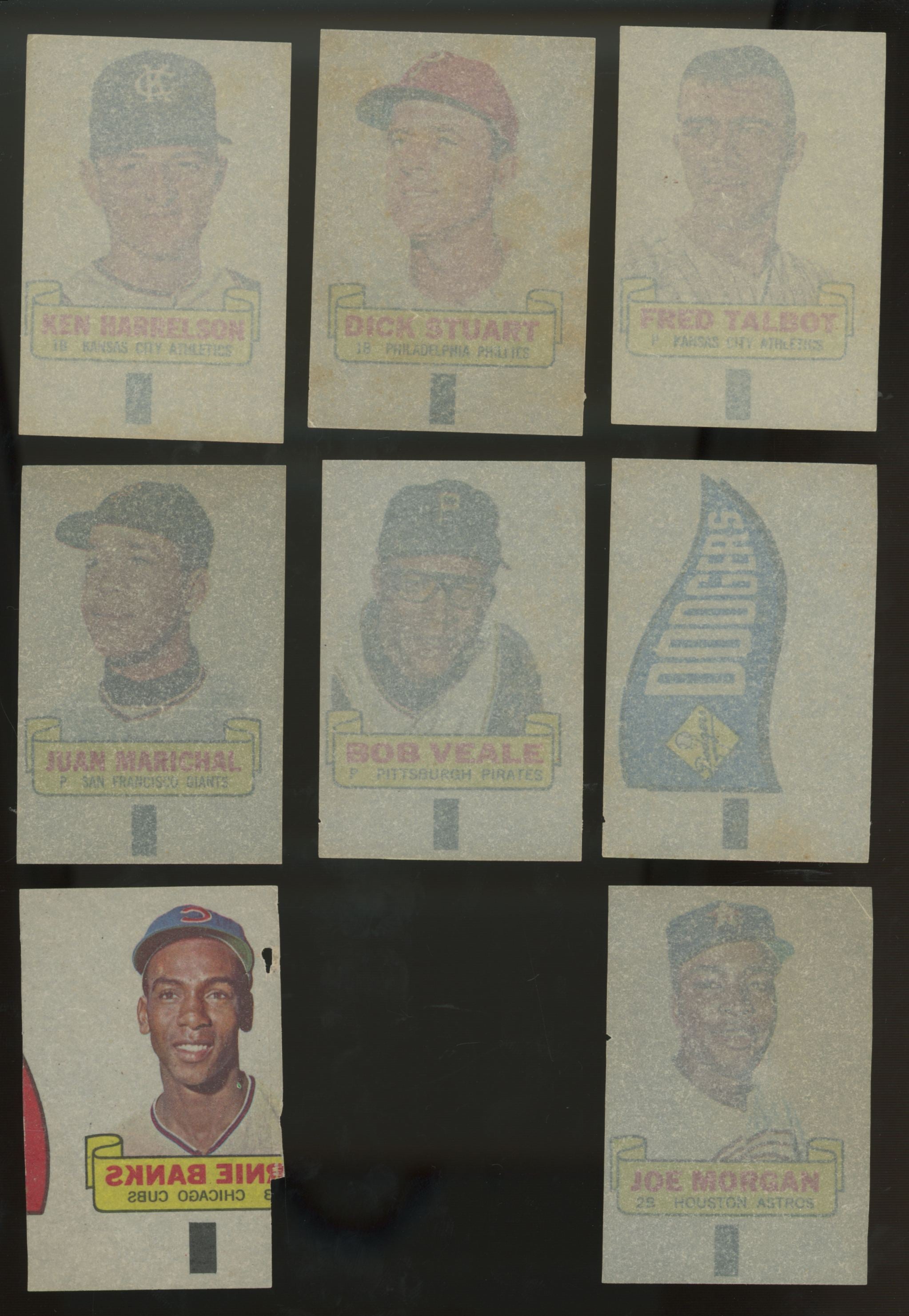 1966 Topps Rub-Offs (Lot of 8) Banks, Morgan, Marichal