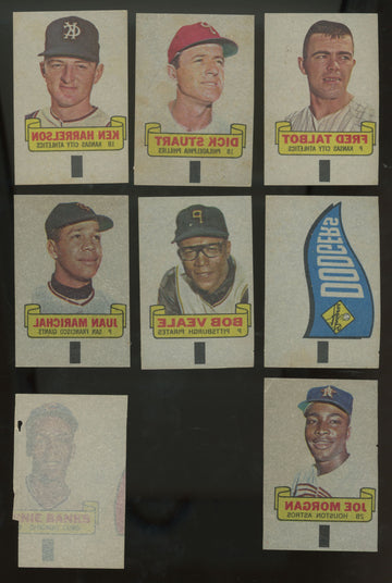 1966 Topps Rub-Offs (Lot of 8) Banks, Morgan, Marichal