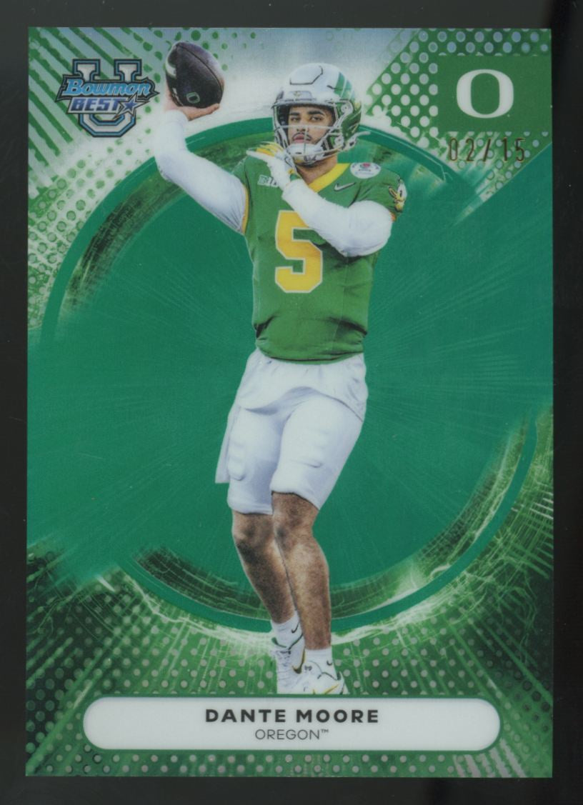 2025 Bowman Best University Dante Moore Teal Refractor /15 #3