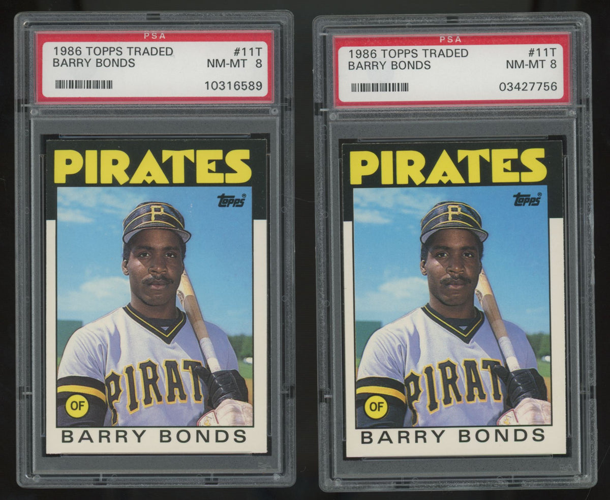 1986 Topps Traded Barry Bonds RC #11T PSA 8 (Lot Of 10) "B"