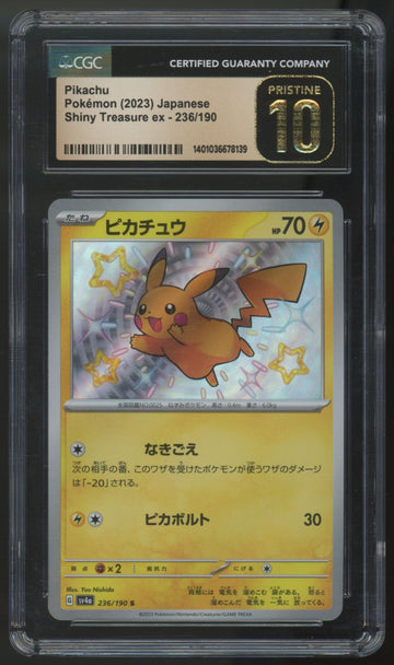 2023 Pokemon Pikachu Japanese Shiny Treasure ex Holo #236 CGC Pristine 10