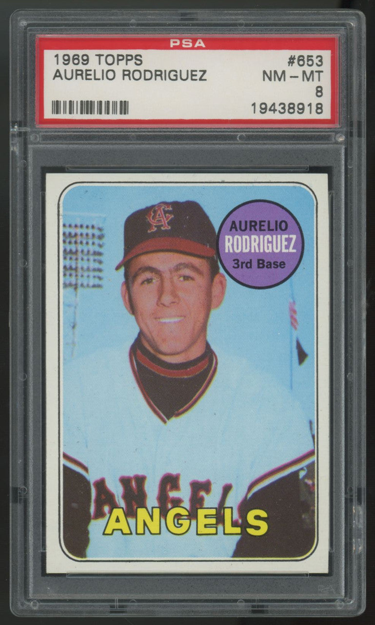 1969 Topps Aurelio Rodriguez Bat Boy Error #653 PSA 8