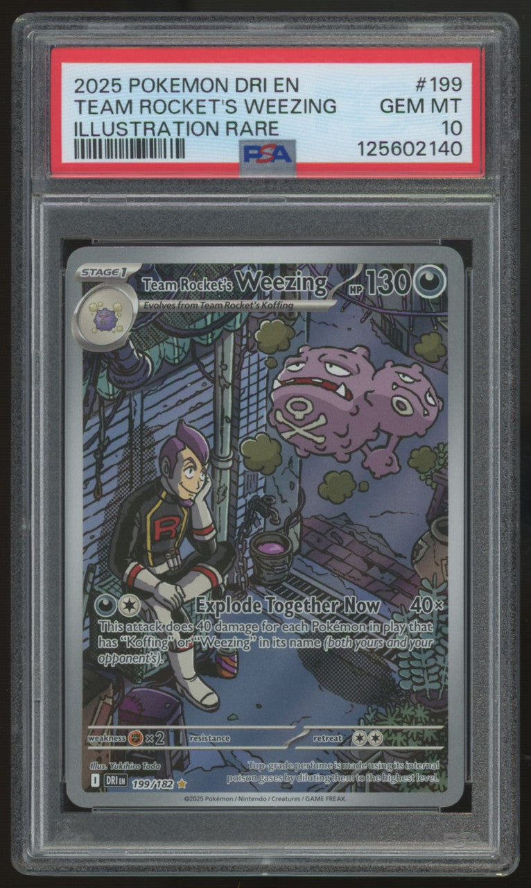 2025 Pokemon Team Rocket's Weezing Destined Rivals Illustration Rare #199 PSA 10