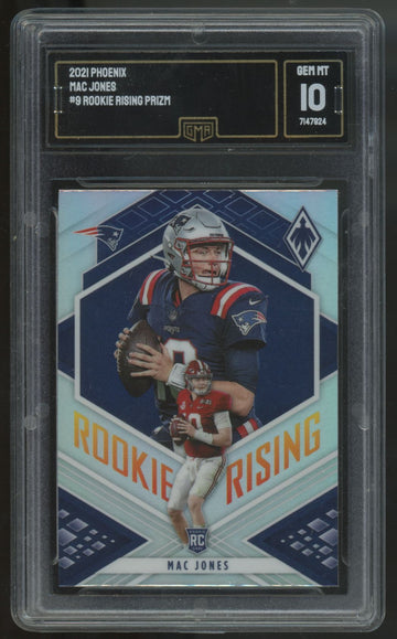 2021 Panini Phoenix Mac Jones RC Rookie Rising #RIS-9 GMA 10