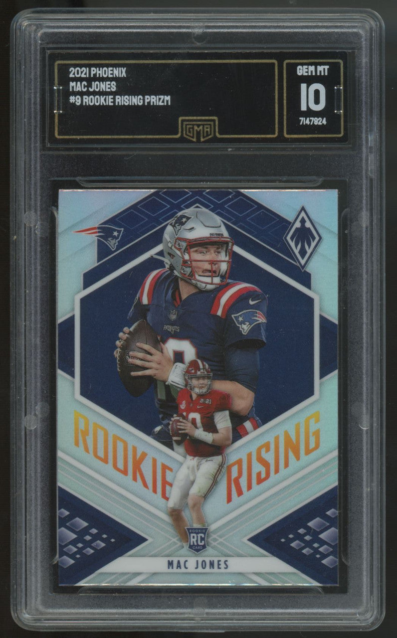 2021 Panini Phoenix Mac Jones RC Rookie Rising #RIS-9 GMA 10