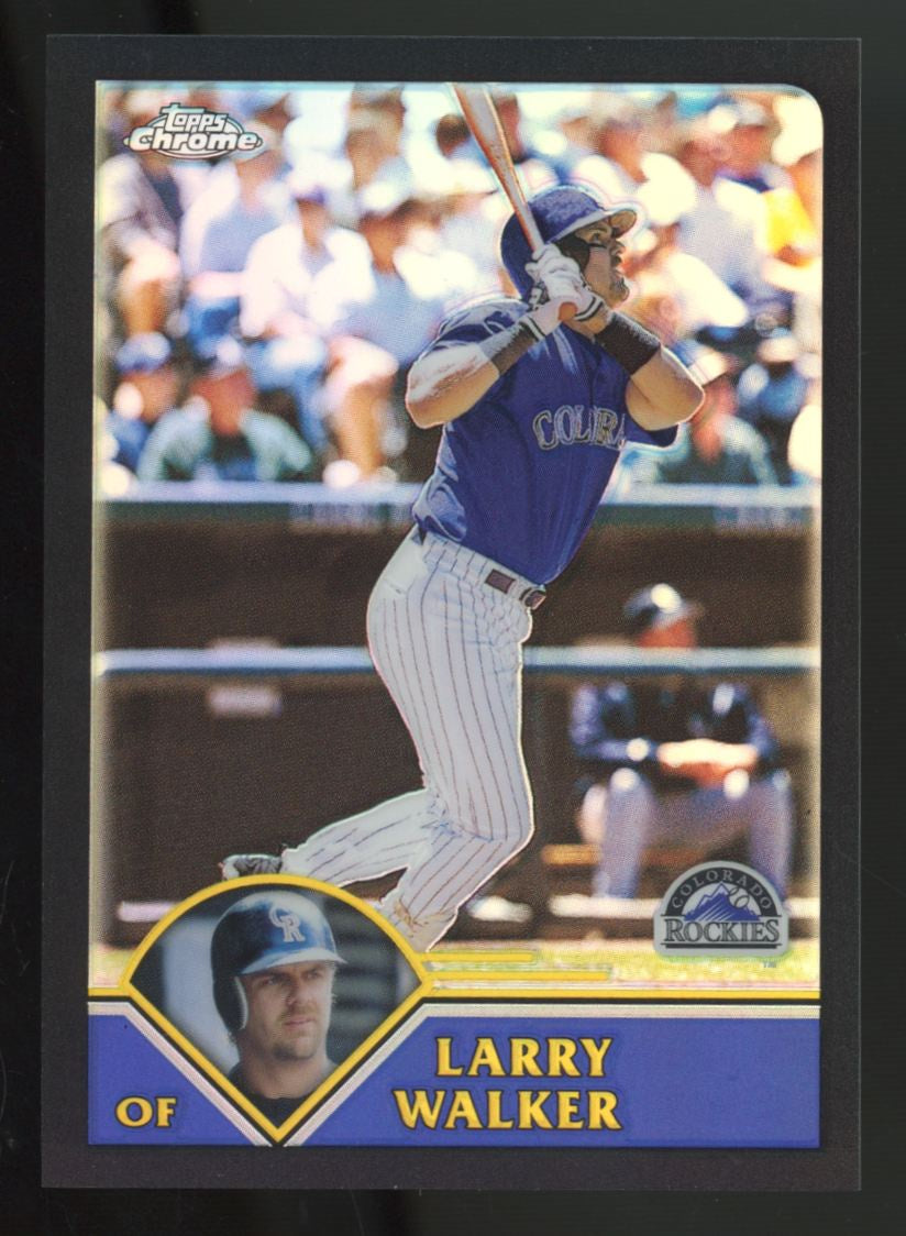 2002 Topps Chrome Larry Walker Black Refractor /199 #29