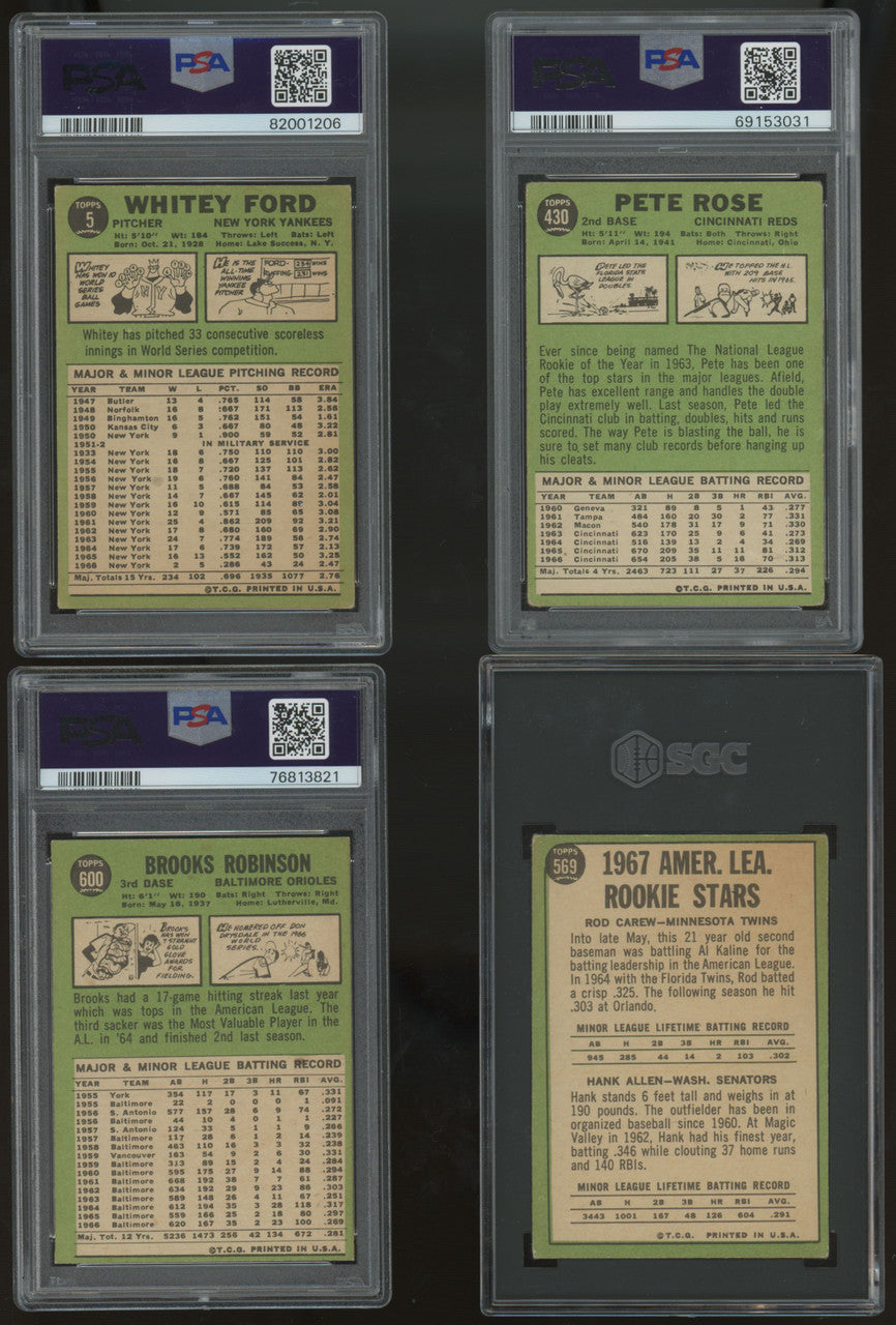 1967 Topps Baseball Complete Set Only Missing Seaver 608/609 Overall VG-EX