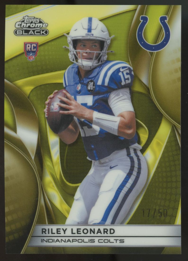 2025 Topps Chrome Black Riley Leonard RC Gold Refractor /50 #121